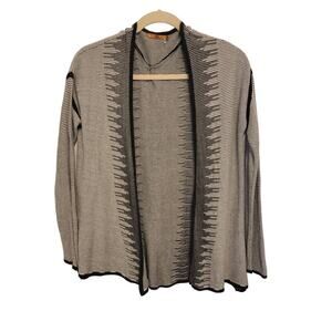 Belldini Cardigan Sweater Black White Pin Stripe Long Sleeve Open Front XL 363